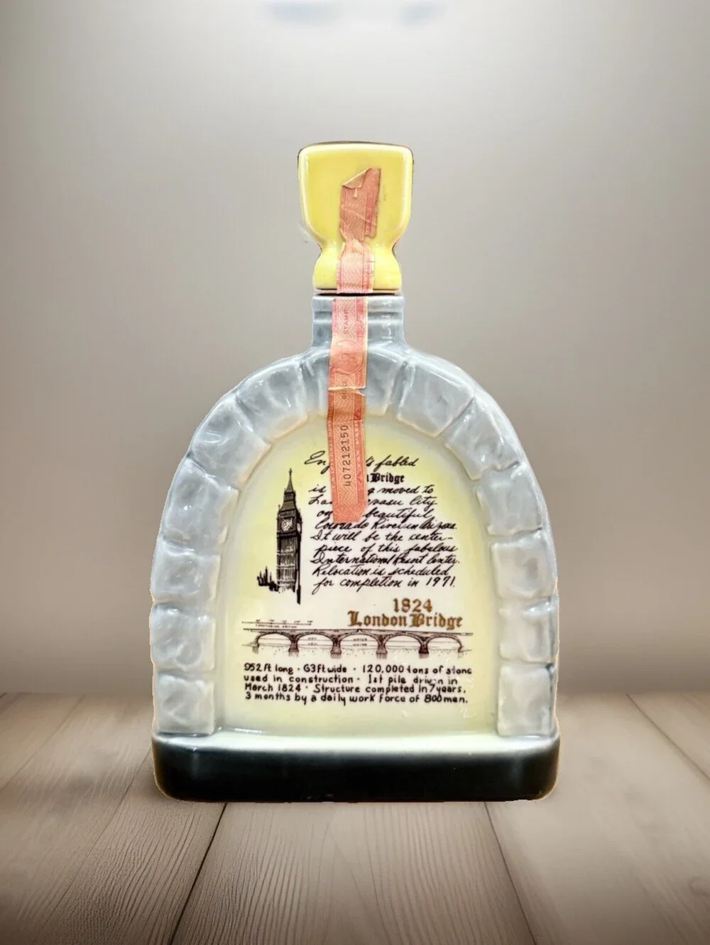 Vintage 1971 Jim Beam Decanter London Bridge Lake Havasu Bottle Empty 10
